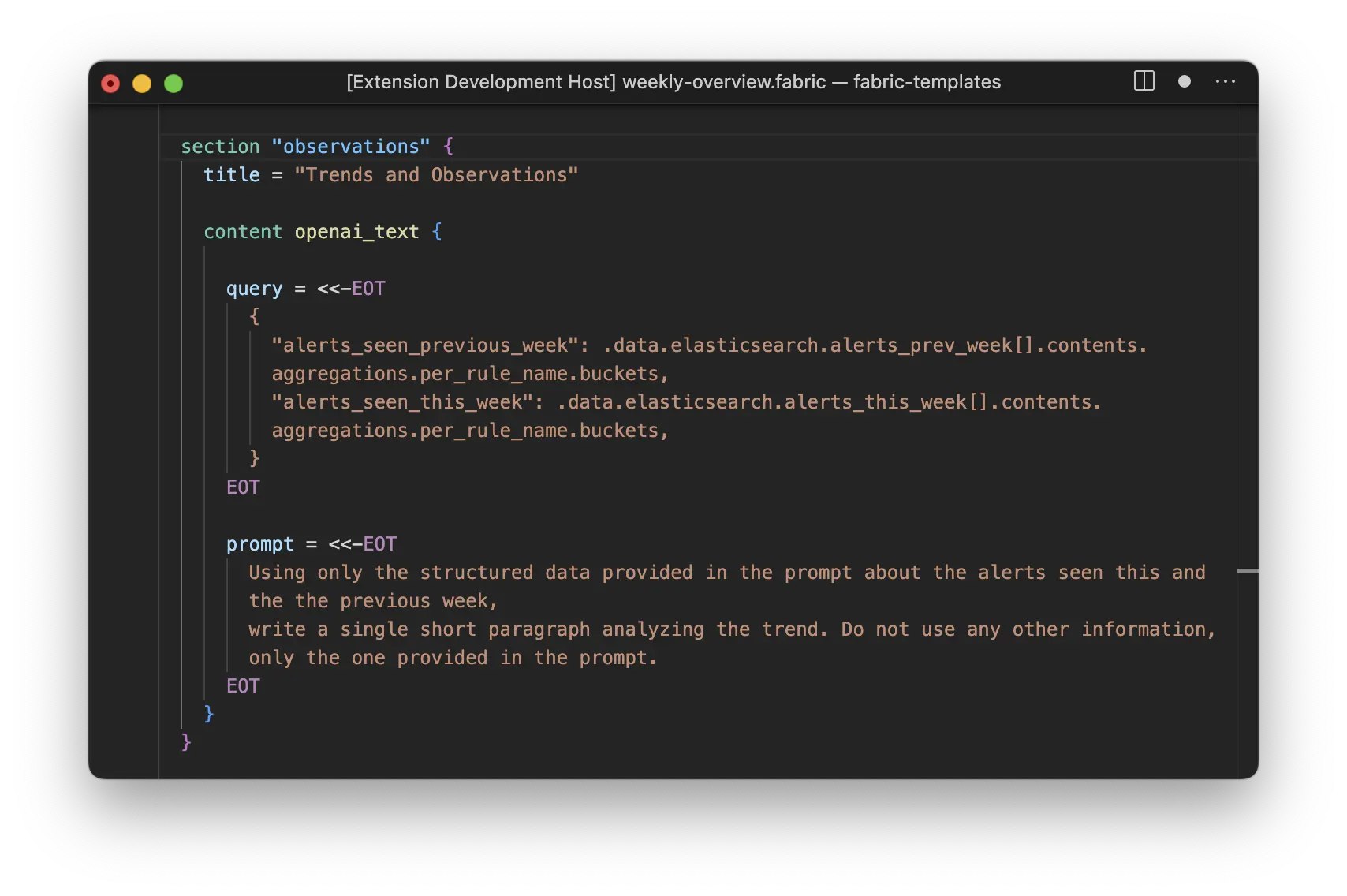 The template block that uses OpenAI LLM for content generation